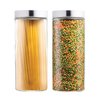 Snow Joe EatNeat Set of 2 Large Glass Food Storage Containers W Stainless Steel Lids HBS72-2PC